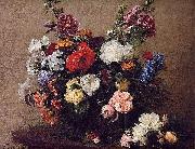 Henri Fantin-Latour, Henri Fantin-Latour Bouquet of Diverse Flowers